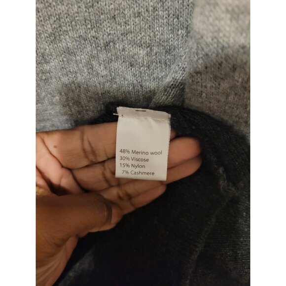 Merino Wool Cashmere Long Open Cardigan Womens XL Gray Long Sleeve Quiet Luxury - Picture 4 of 8